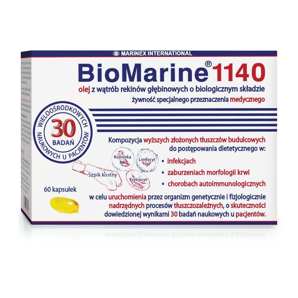 BioMarine 1140, Olej z wątroby rekinów głębinowych, Kapsułki