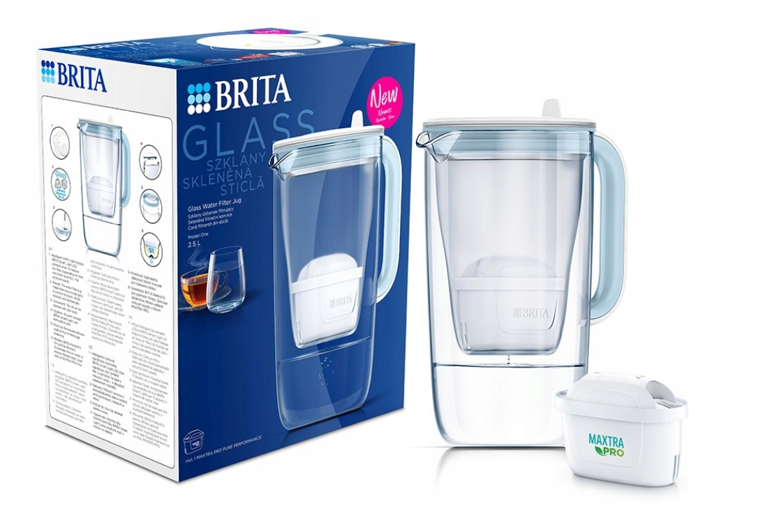 Brita Glass + Maxtra Pro Pure Performance Brocca in Vetro con Filtro + Cartuccia
