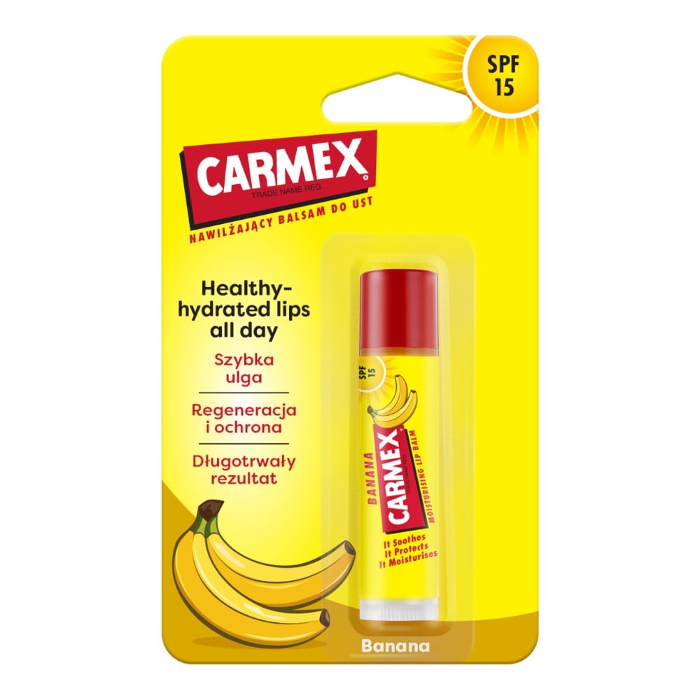 Carmex Nawilżający balsam do ust SPF 15, Banan