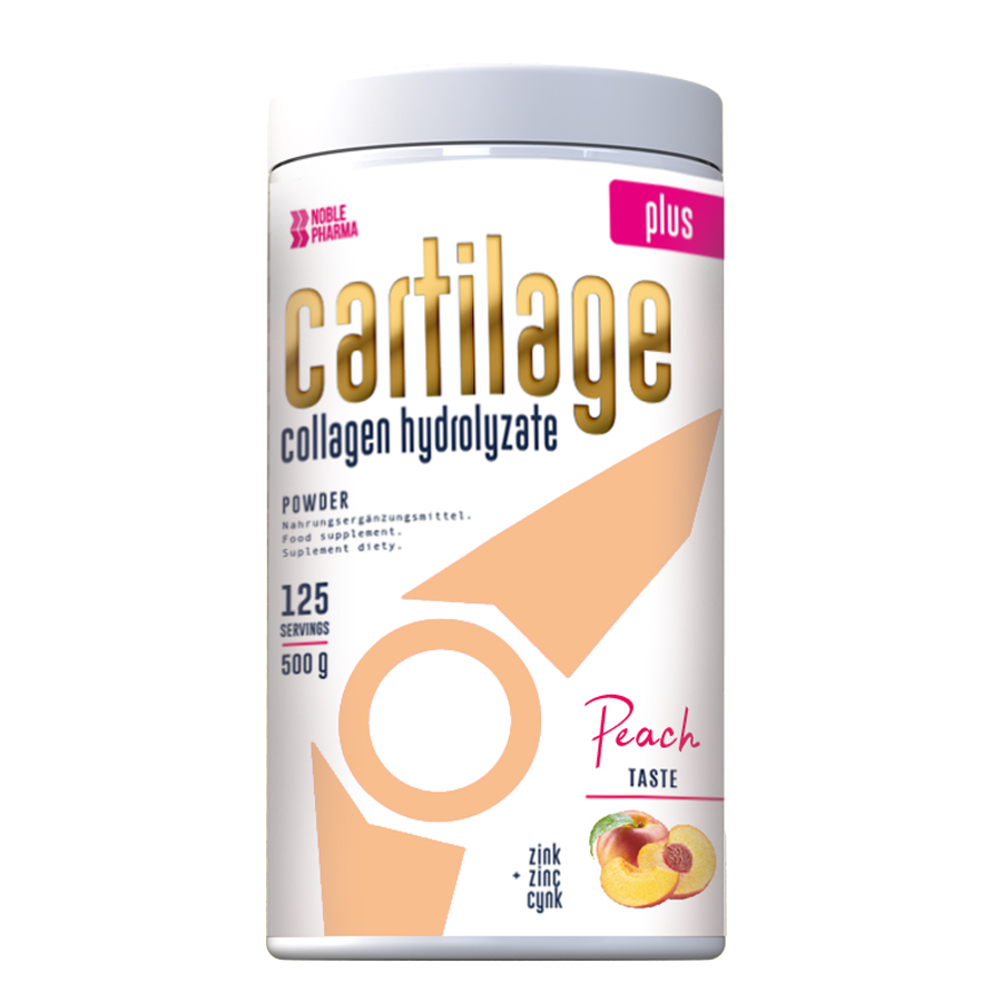 Коллаген Noblepharma Cartilage Plus, говяжий, для суставов и связок, вкус персик, порошок