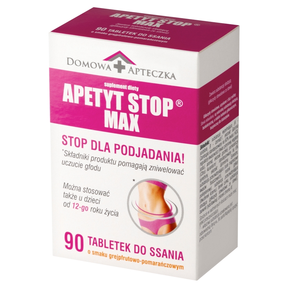 Domowa Apteczka  Apetyt Stop Max Smak Grejpfrutowo-Pomarańczowy, tabl. do ssania 90 szt.