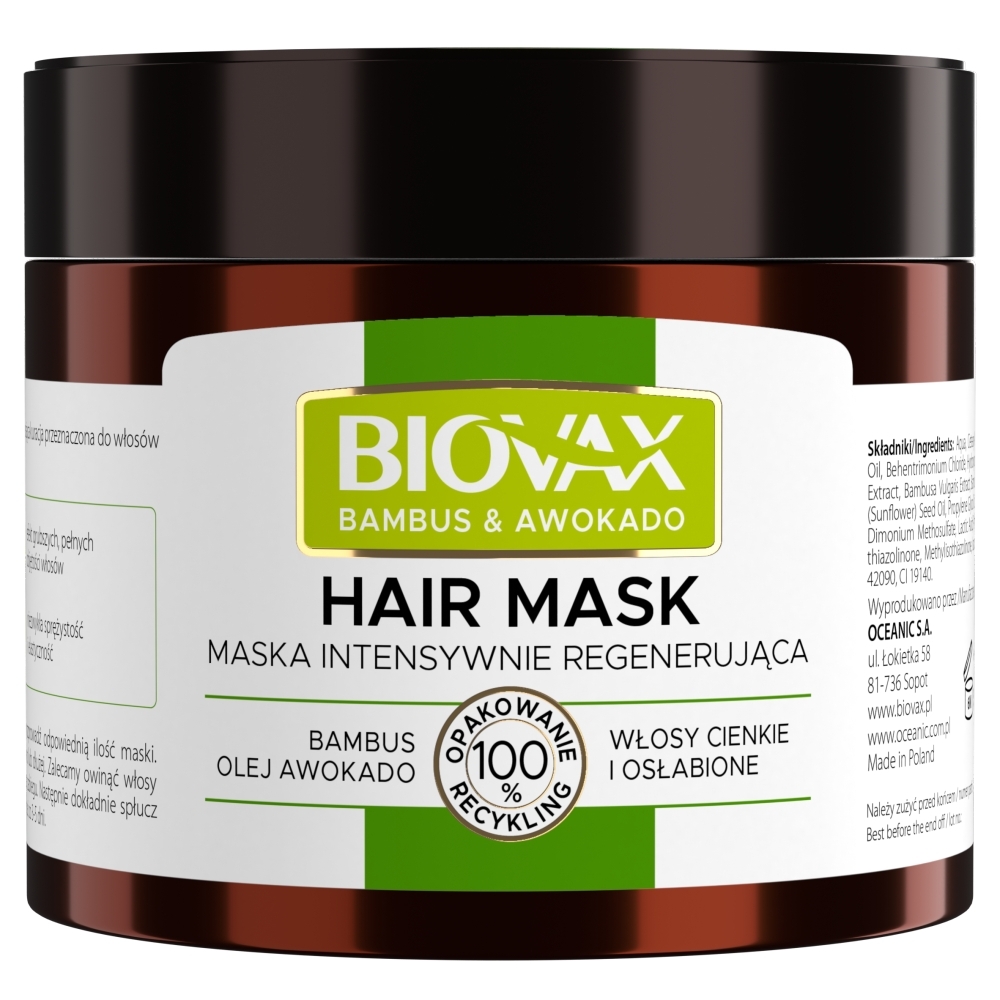 L'biotica Biovax Bambus & Olej Avocado Maska do włosów