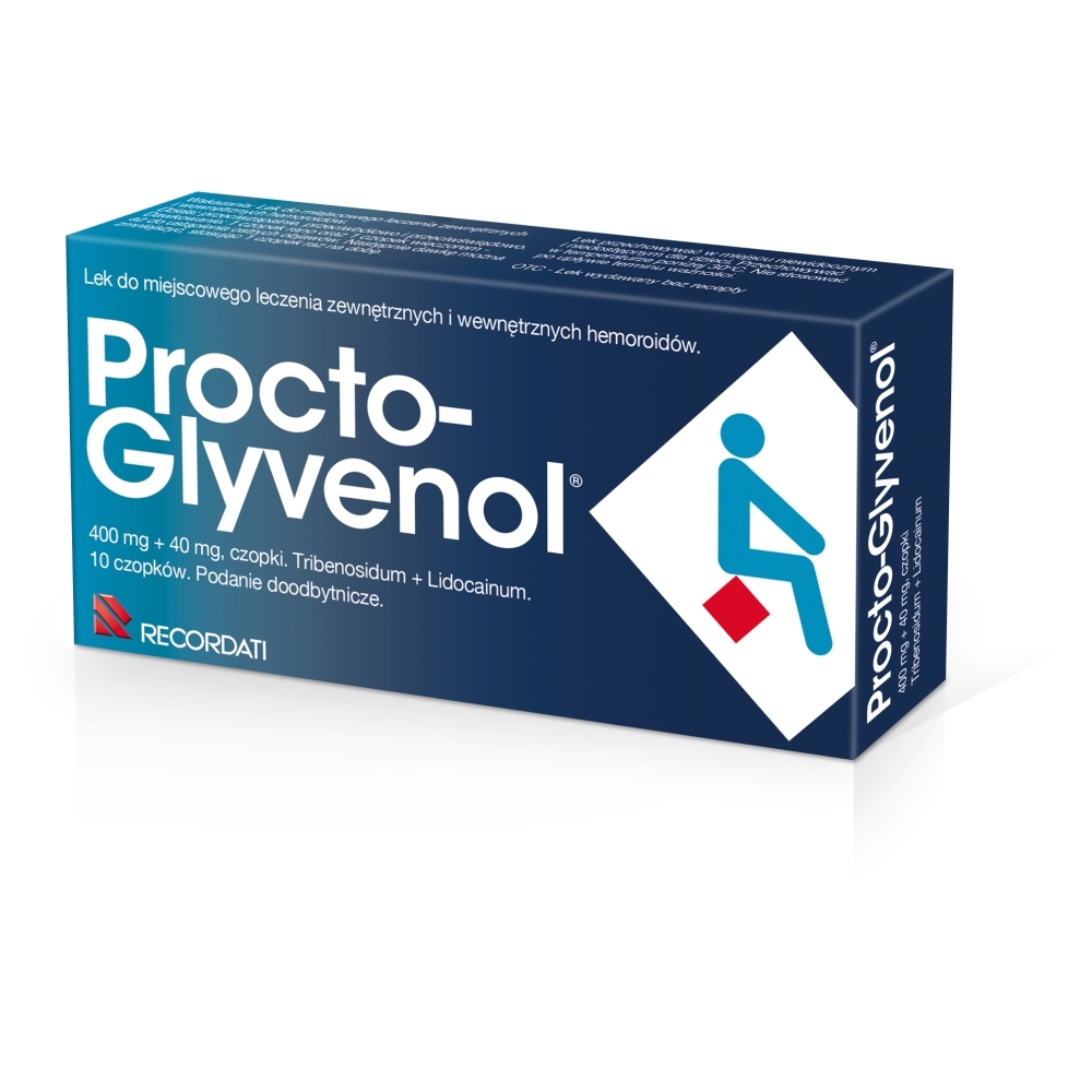 Procto-Glyvenol 400mg+40mg czopki doodbytnicze