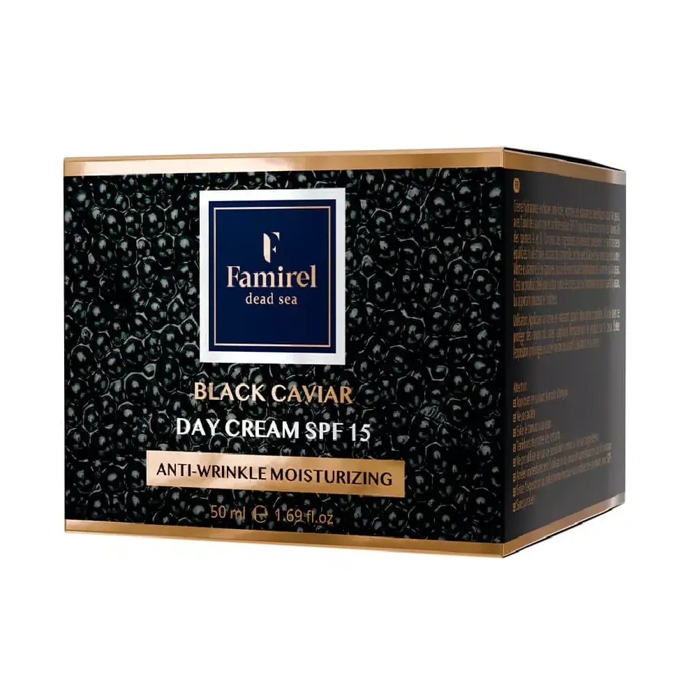 Дневной крем для лица Famirel Black Caviar Anti-Wrinkle Moisturizing Day Cream против морщин, SPF 15, 50 мл