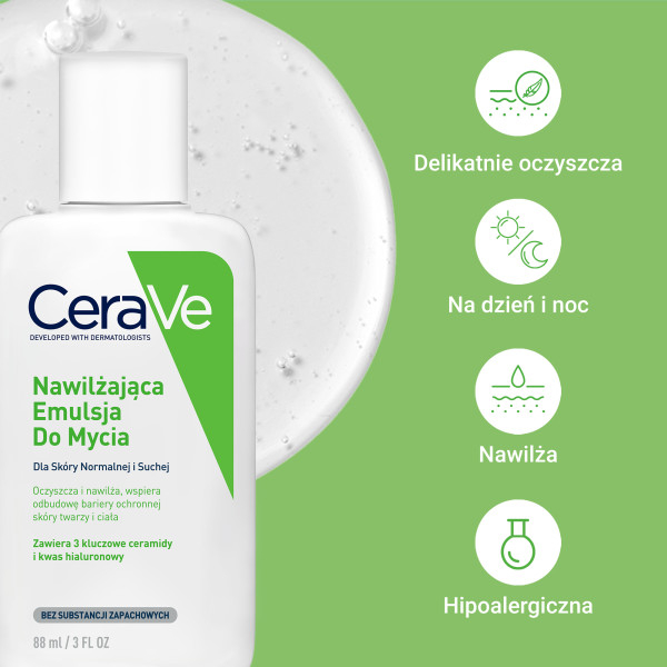Cerave Nawilżająca emulsja do mycia twarzy i ciała, 88ml