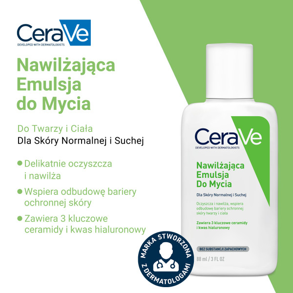 Cerave Nawilżająca emulsja do mycia twarzy i ciała, 88ml