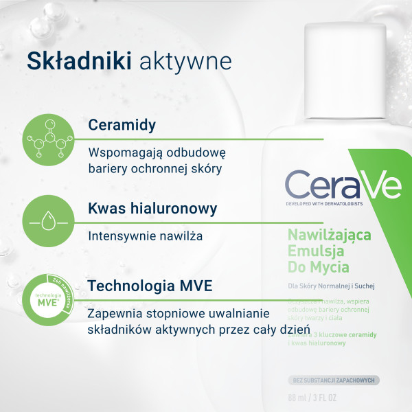 Cerave Nawilżająca emulsja do mycia twarzy i ciała, 88ml