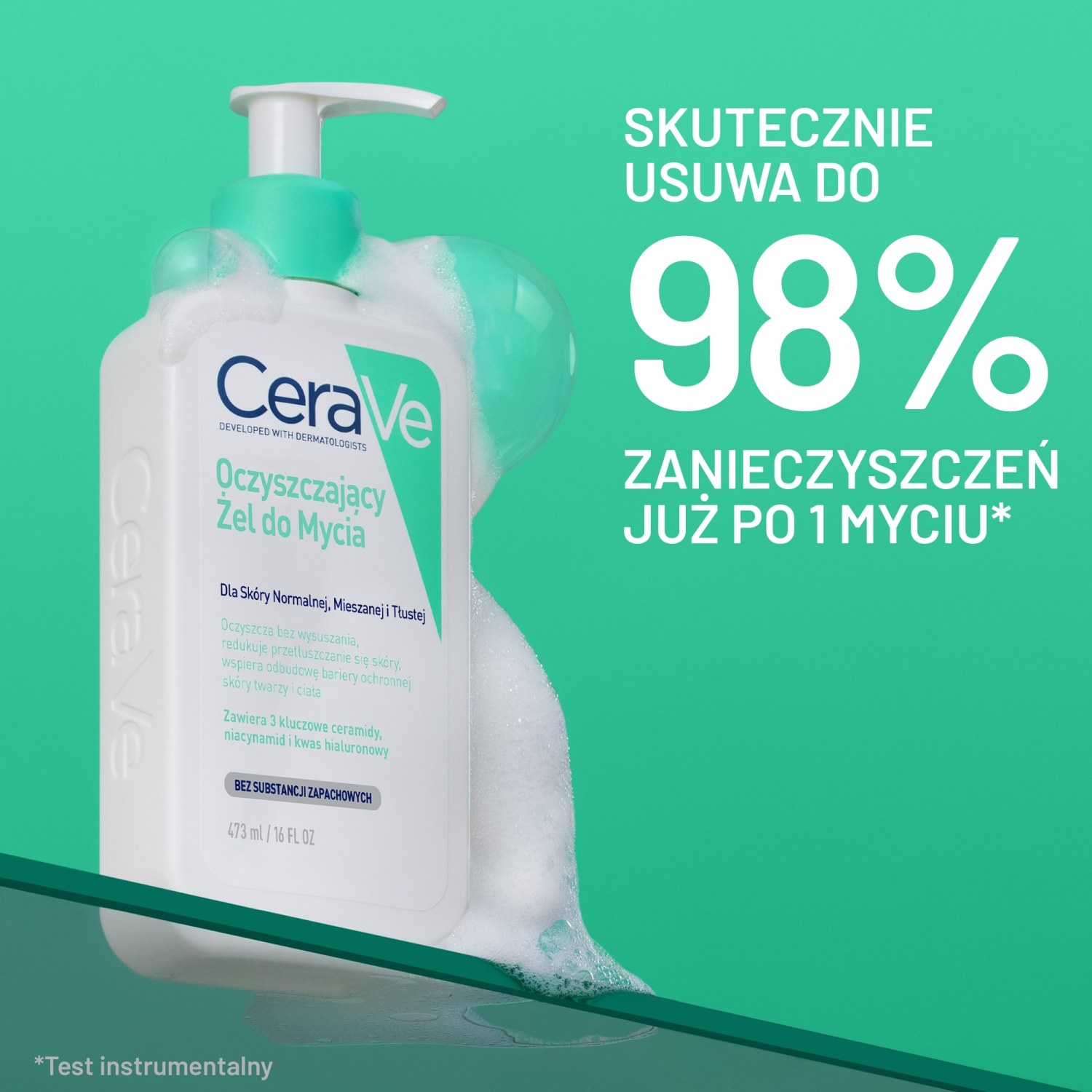 CeraVe Oczyszczający żel do mycia do skóry normalnej i tłustej, 473 ml