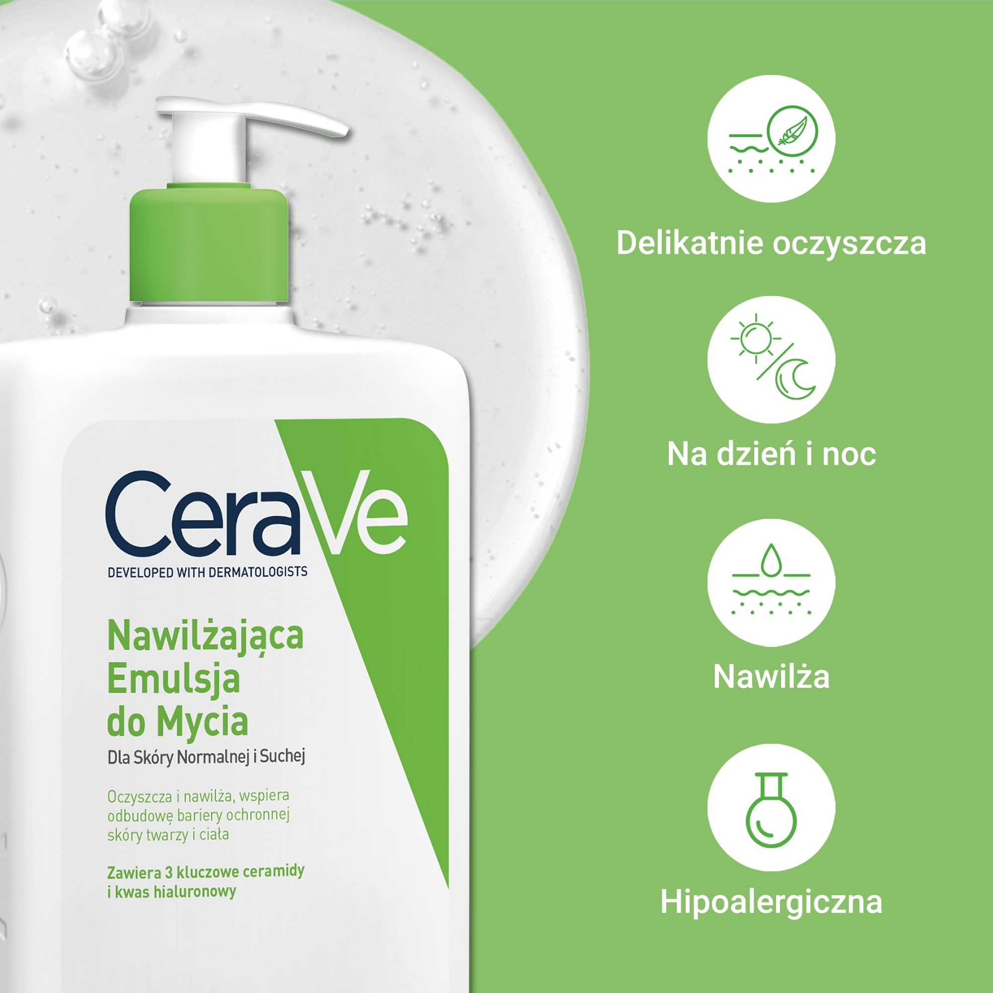 CeraVe Nawilżająca emulsja do mycia skóry suchej i normalnej, 1000 ml