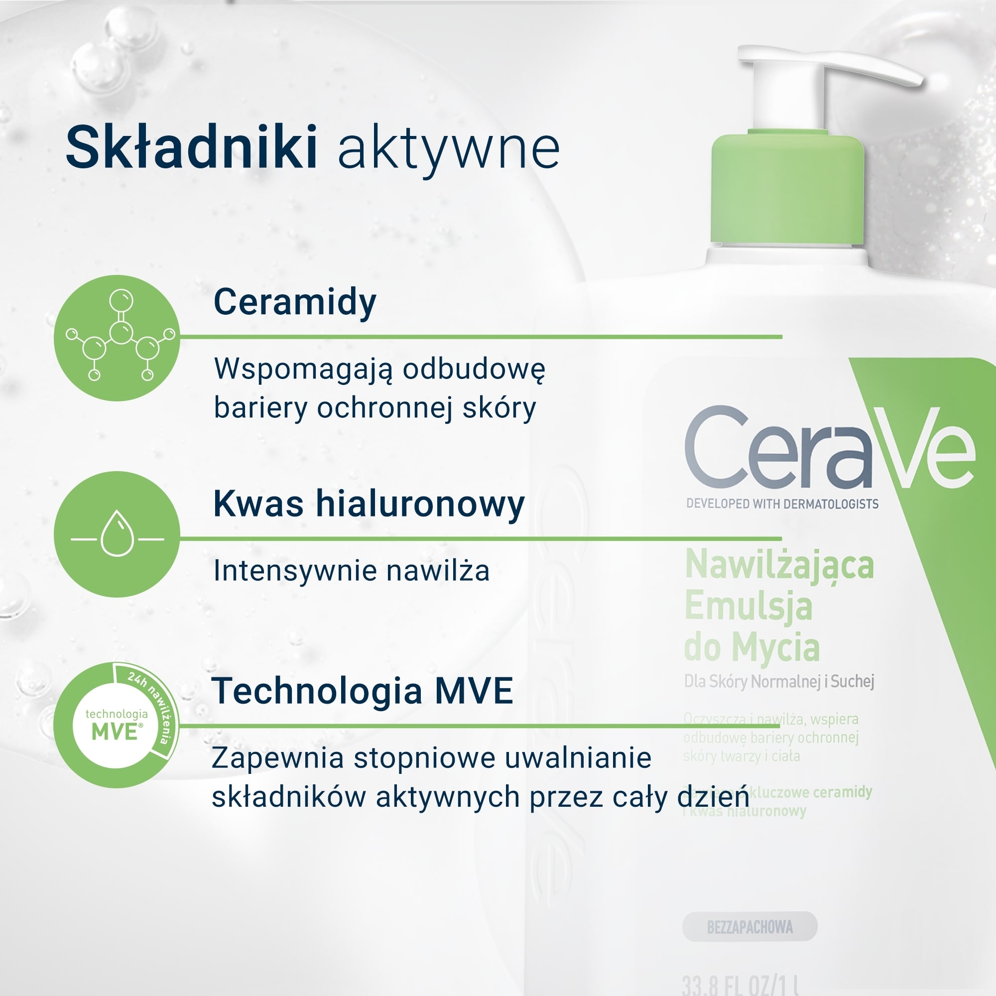 CeraVe Nawilżająca emulsja do mycia skóry suchej i normalnej, 1000 ml