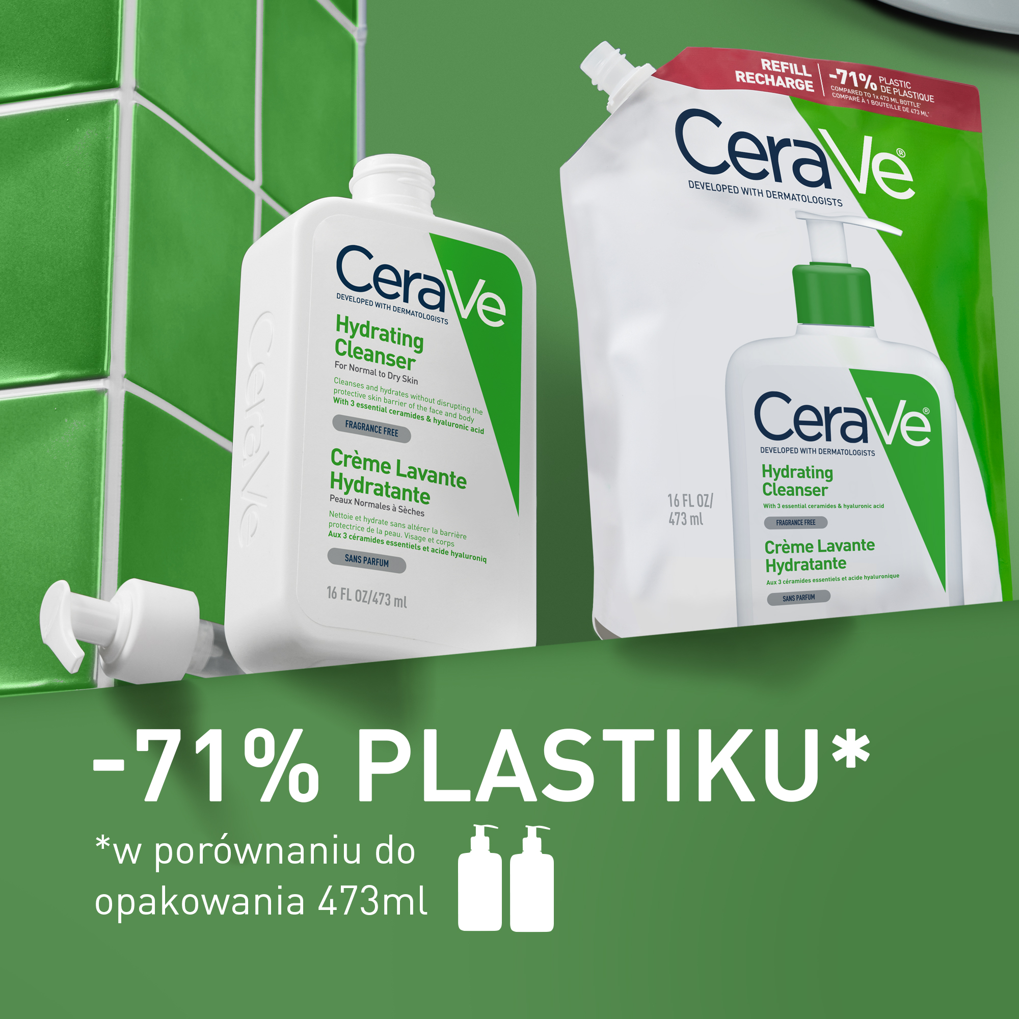 CeraVe Nawilżająca emulsja do mycia twarzy Refill, 473 ml