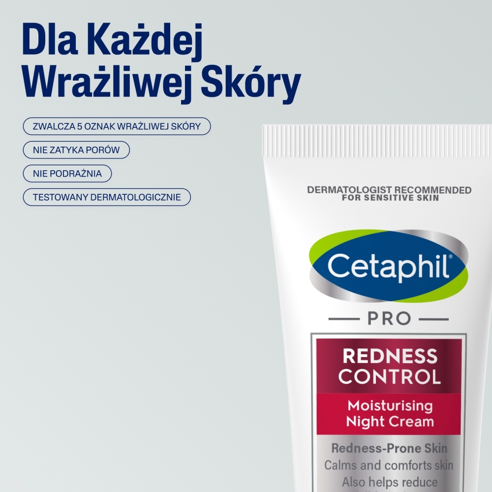 Cetaphil PRO Redness Control Krem nawilżający na noc