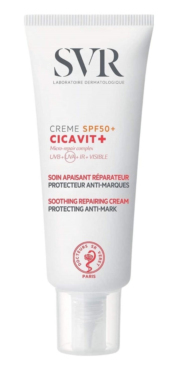 SVR Cicavit+ Crème SPF50+, Ochronny krem kojąco-regenerujący 