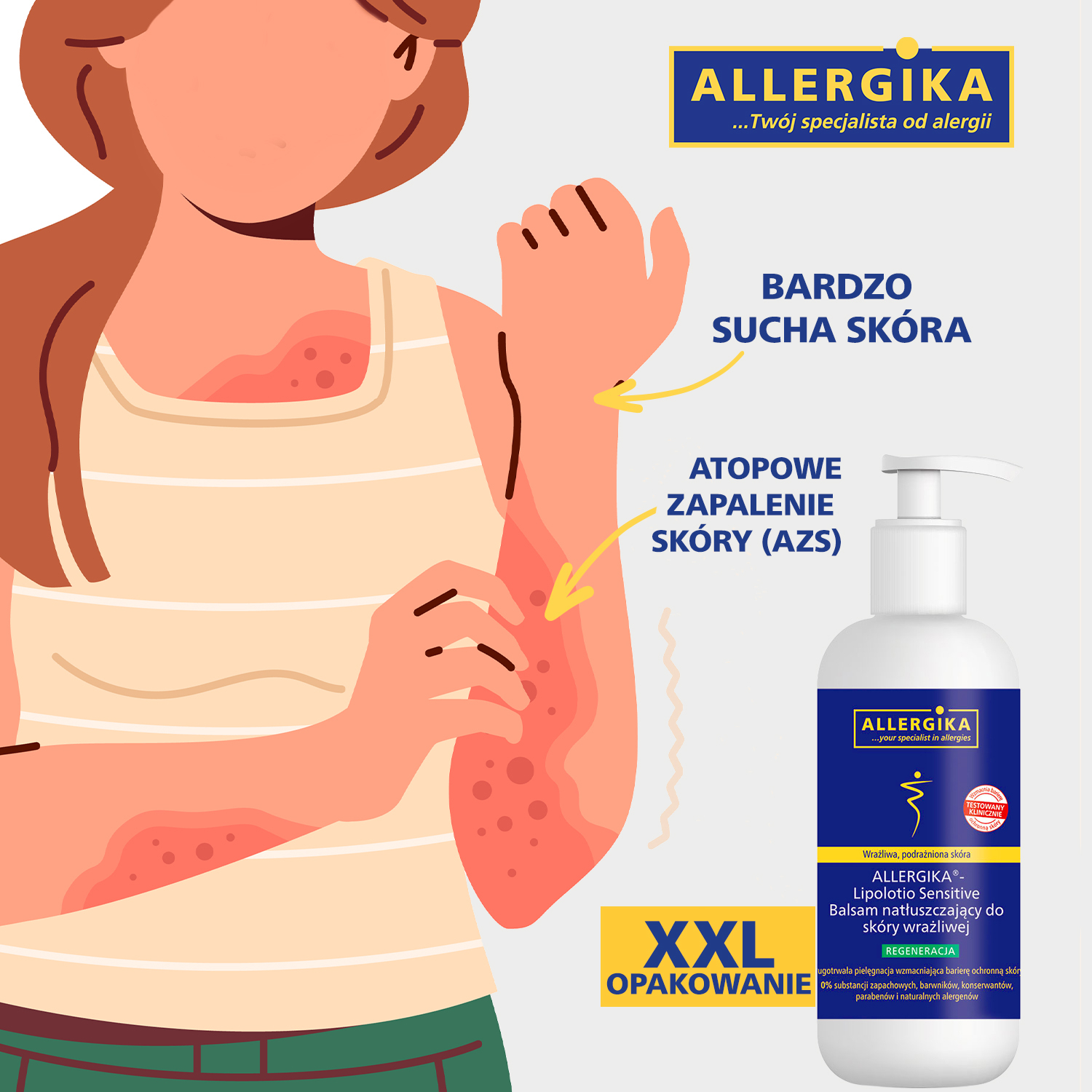 Allergika Lipolotio Sensitive Balsam natłuszczający, 500 ml
