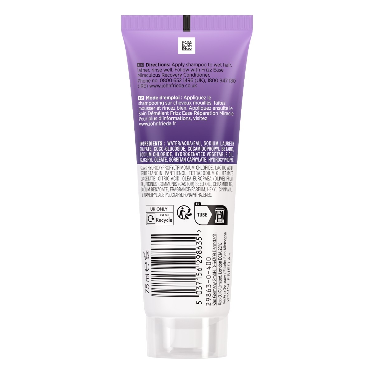 John Frieda Frizz Ease Miraculous Recovery Szampon do włosów zniszczonych, 75 ml