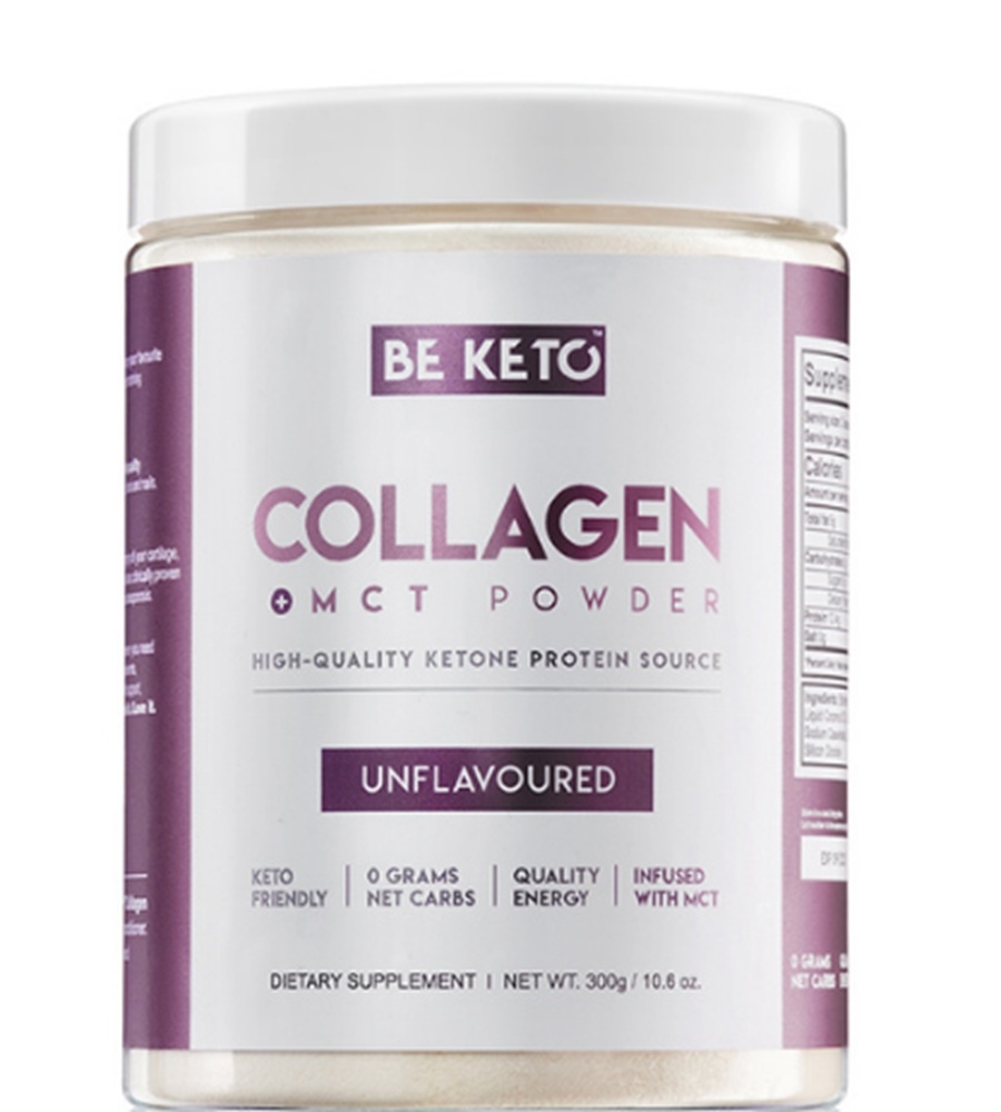BeKeto Keto Kolagen z olejem MCT Bezsmakowy, proszek 300 g