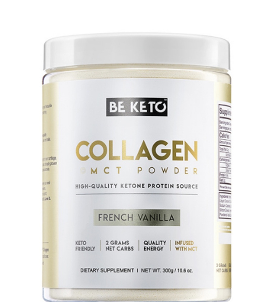 BeKeto Keto Kolagen z olejem MCT Smak Francuska Wanilia, proszek 300 g