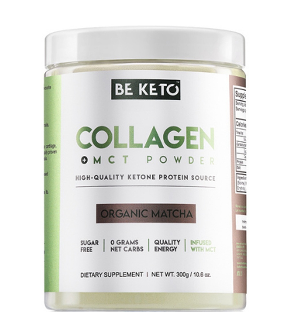 BeKeto Keto Kolagen z olejem MCT  Smak Matcha, proszek 300 g