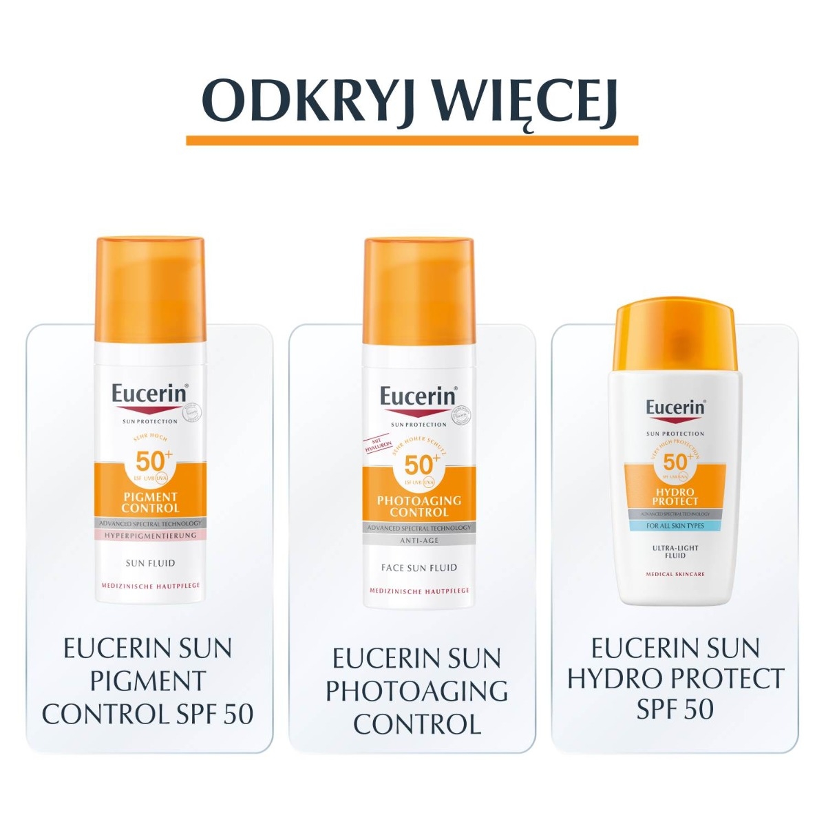 Eucerin Hydro Protect SPF 50+ Ultralekki nawilżający fluid ochronny, 50 ml