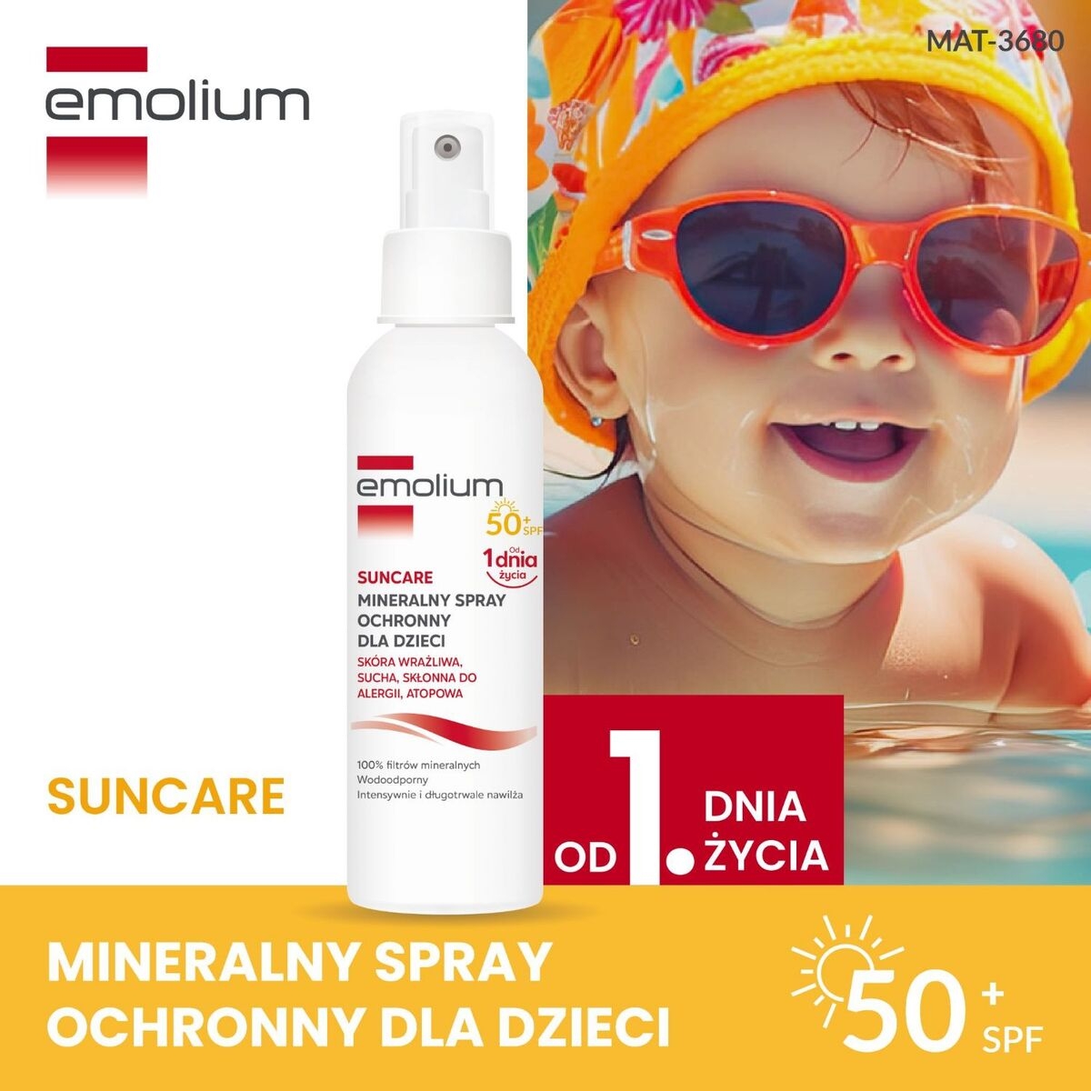 Emolium Suncare Mineralny spray ochronny SPF50+