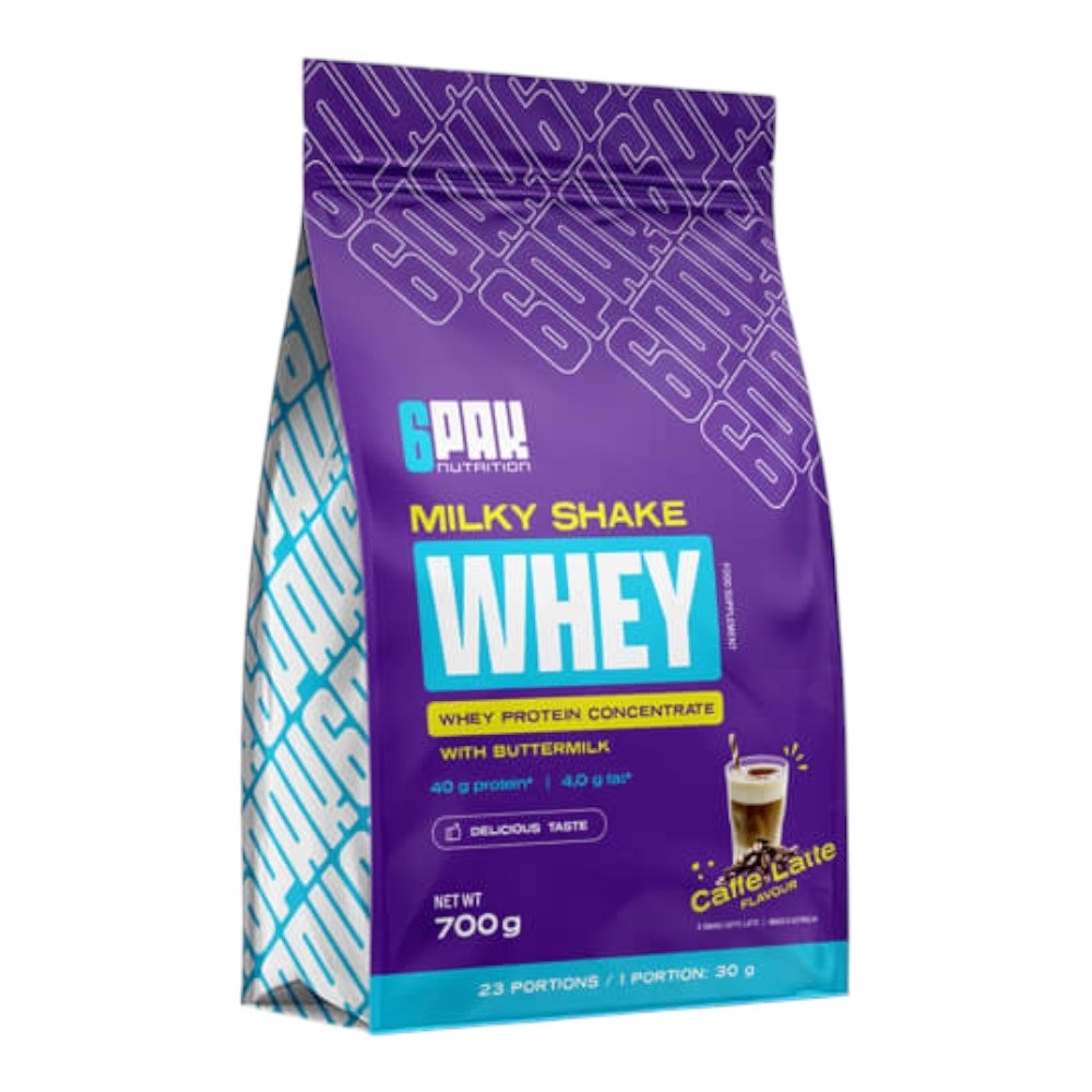 6PAK Milky Shake Whey Caffe Latte, proszek 700 g