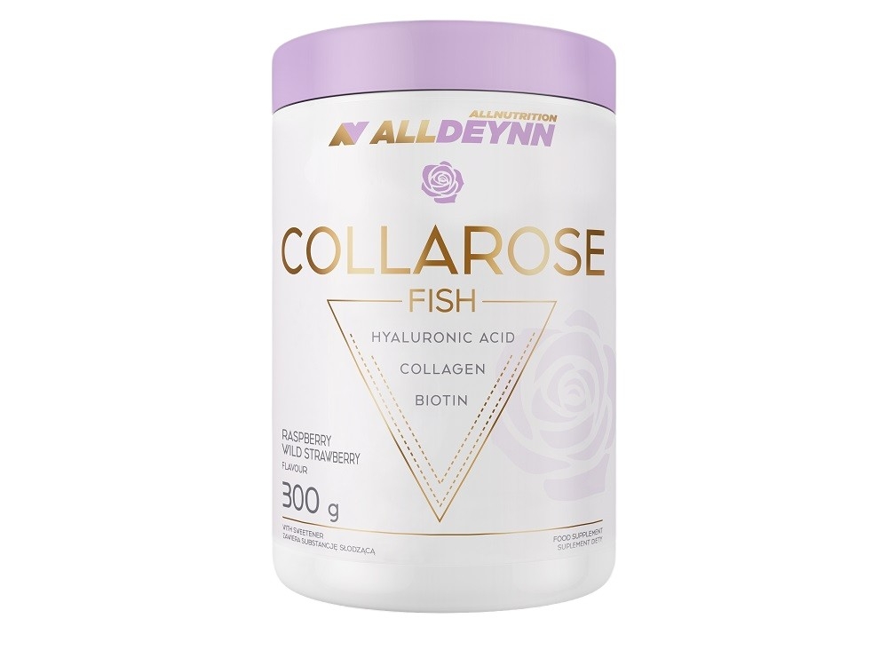 Allnutrition Alldeynn Collarose Fish Raspberry Wild Strawberry Proszek, 300 g
