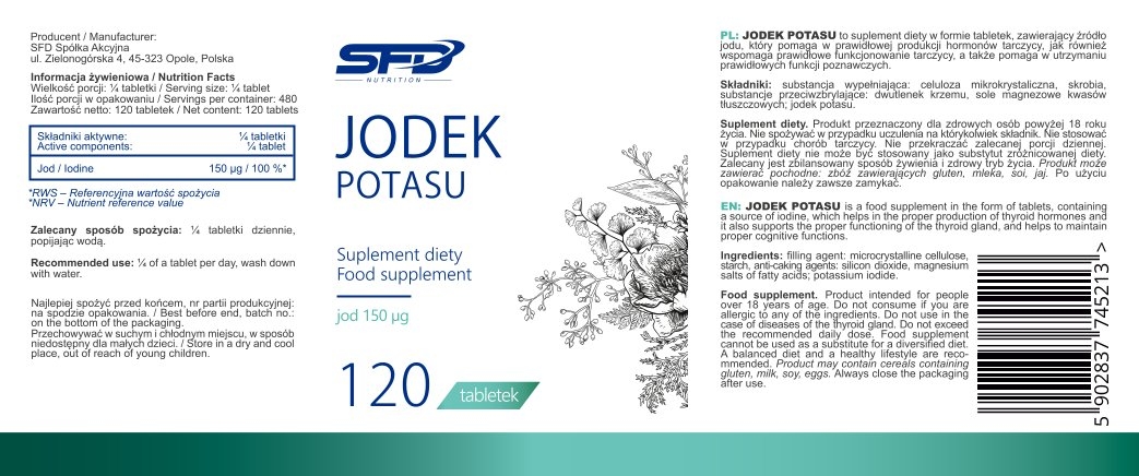 SFD Jodek Potasu, Tabletki