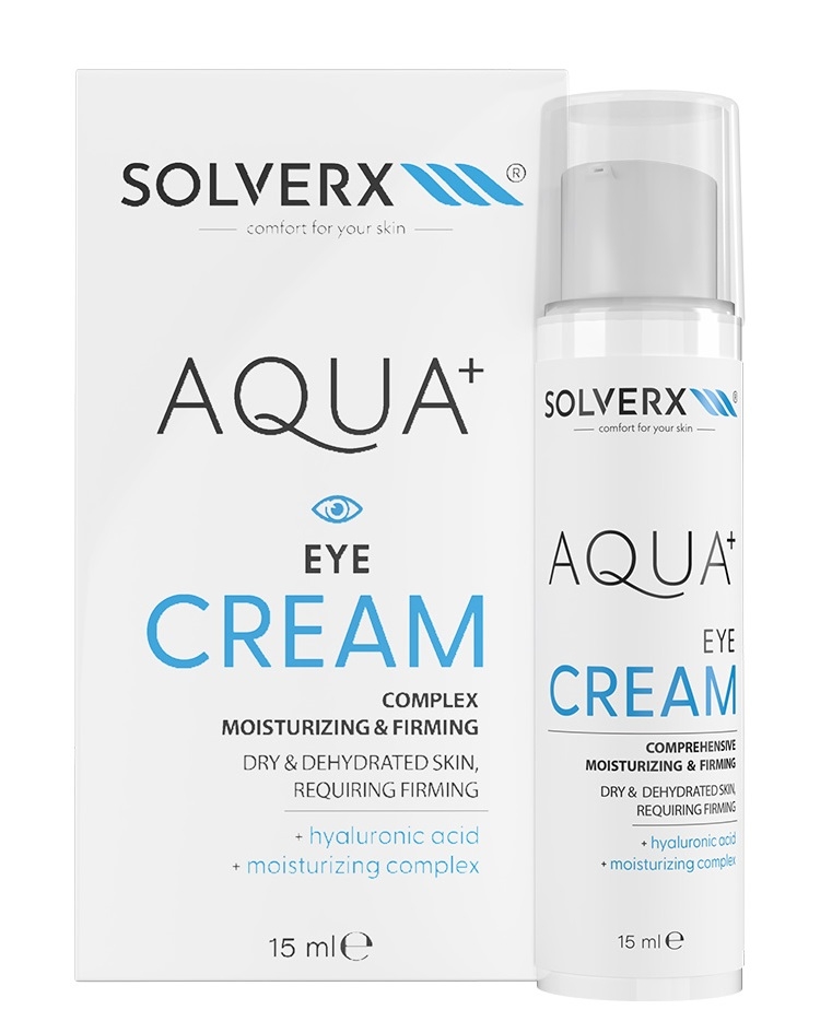 Крем для кожи вокруг глаз Solverx Aqua+ для сухой и обезвоженной кожи, 15 мл