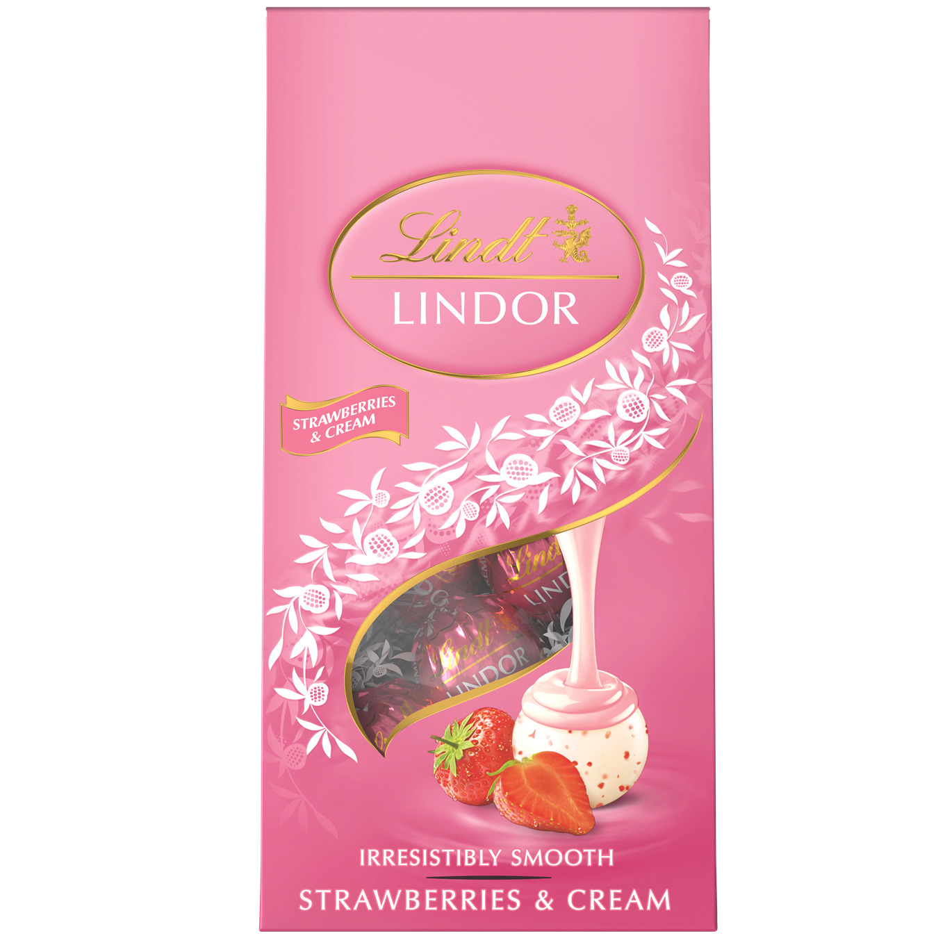 Lindt Pralinki z białej czekolady z kawałkami truskawek i śmietankowym nadzieniem