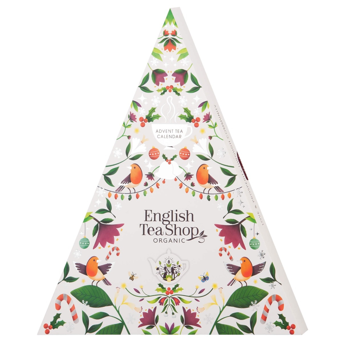 Адвент-календарь English Tea Shop Triangular White, органический чай 13 вкусов