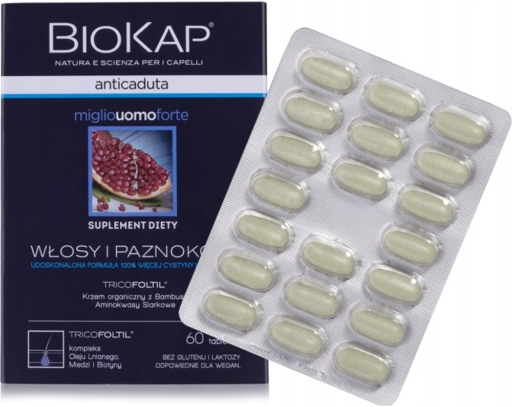 Biokap Anticaduta Tabletki Przeciw wypadaniu włosów dla Mężczyzn 60 szt.