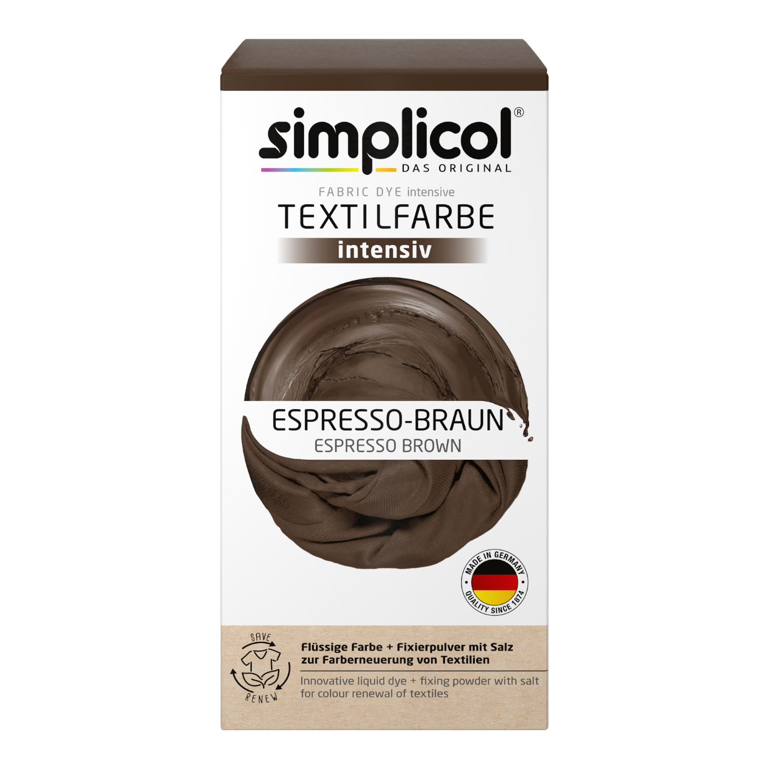 Simplicol Barwnik do tkanin intensywny, Brąz Espresso
