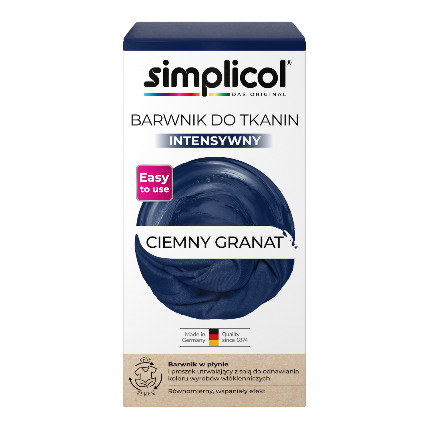 Simplicol Barwnik do tkanin intensywny, Ciemny Granat 