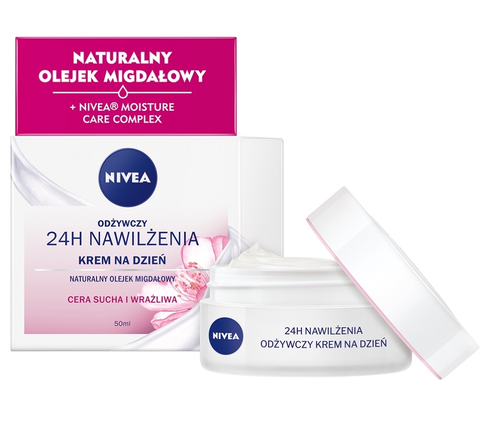 Nivea 24H Nawilżenia Odżywczy krem na dzień cera sucha i wrażliwa