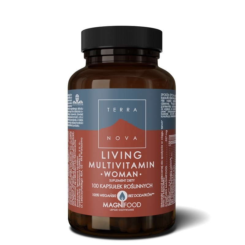 Terranova Living Multivitamin Woman, Zestaw witamin i minerałów z wyciągami roślinnymi, Kapsułki