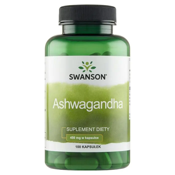 Swanson Ashwagandha 450mg - Wsparcie dla układu nerwowego i redukcja stresu, 100 kapsułek