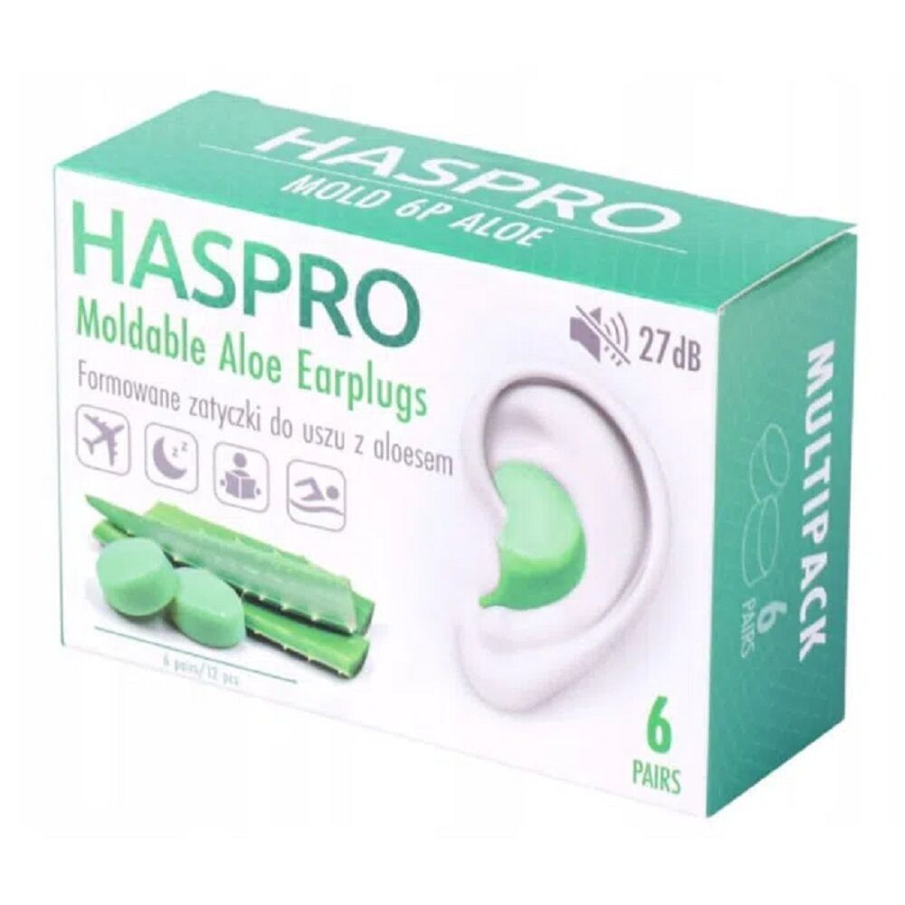 Hasporo Zatyczki do Uszu z Aloesem Formowane 12 szt