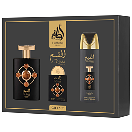 lattafa al qiam gold woda perfumowana 100 ml   zestaw  