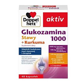 Doppelherz Activ Glukozamina 1000  Stawy + Kurkuma, kapsułki 40 szt.
