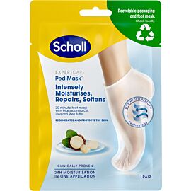 Scholl Expert Care PediMask, Nawilżająca maska do stóp z olejkiem makadamia, 1 Para