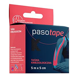 Pasotape Taśma kinezjologiczna 5 cm x 5 cm Czarna