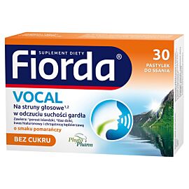 Fiorda Vocal o Smaku Pomarańczowym Pastyki do ssania 30 szt.