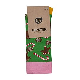 Life  Skarpetki Hipster wz&oacute;r Pierniczki Zielone rozm. 35-38