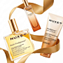 Nuxe Kultowy Prodigieux: Huile Prodigieuse® Suchy olejek 100 ml + Perfumy Prodigieux® 15 ml + Olejek pod prysznic Prodigieux® 100 ml + Złota kopertówka