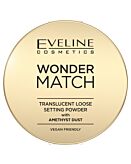 Eveline Wonder Match Utrwalający transparentny puder sypki z ametystowym pyłem
