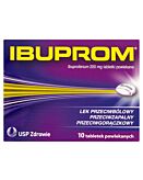 Ibuprom 200mg Tabletki przeciwbólowe i przeciwgorączkowe, 10 tabl.