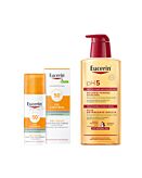 Zestaw Eucerin Oil Control SPF50+ Dry Touch Żel-krem ochronny + Olejek do mycia pH5