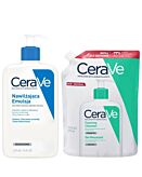 Cerave Zestaw: Żel oczyszczający Refill 473ml + Nawilżająca emulsja 473ml
