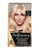 L’Oréal  Preference Tinta per Capelli 9.1 Biondo Chiarissimo Cenere