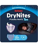 Huggies DryNites Boys Teen Mutandine Notturne per Ragazzi, 13+, 48-60 kg, 9 pezzi.